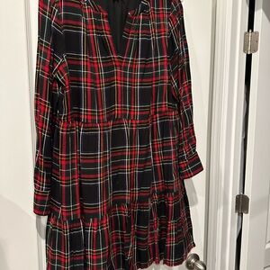Plaid Long Sleeve Dress